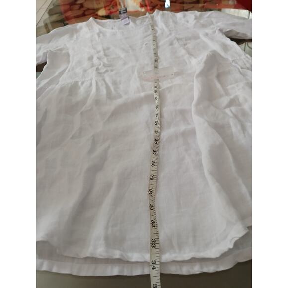 Match Point USA Linen tunic top dress half sleeve Medium White never worn - Picture 8 of 13